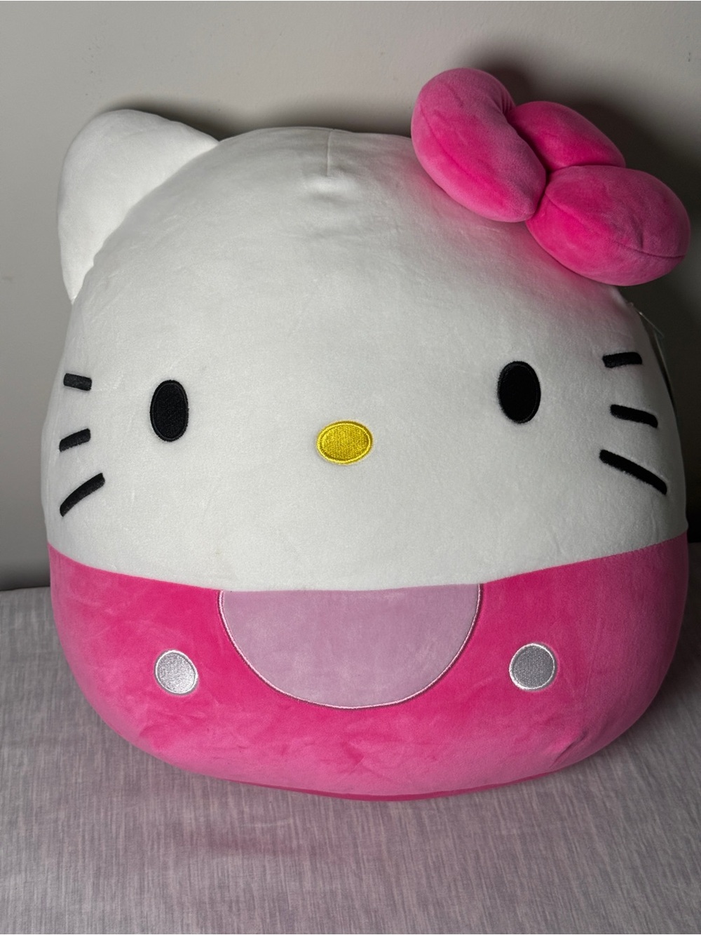 Hello Kitty by Sanrio Squishmallow NWT Jumbo Pillow Plush Pink Bow 15x14”